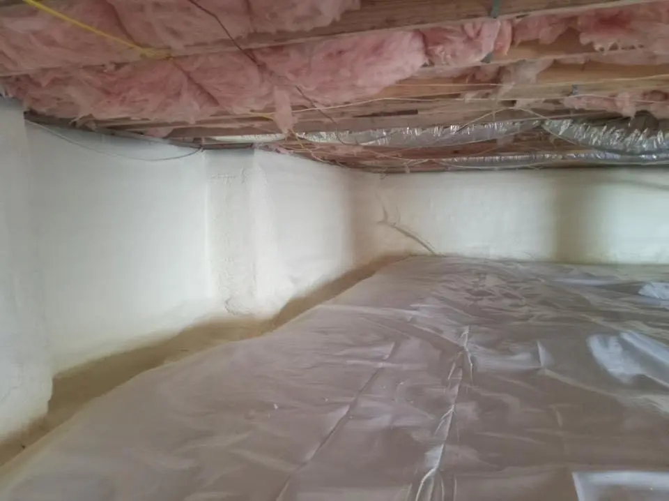 Crawl space encapsulation with closed-cell spray foam for Roof Waterproofing in Mooresville